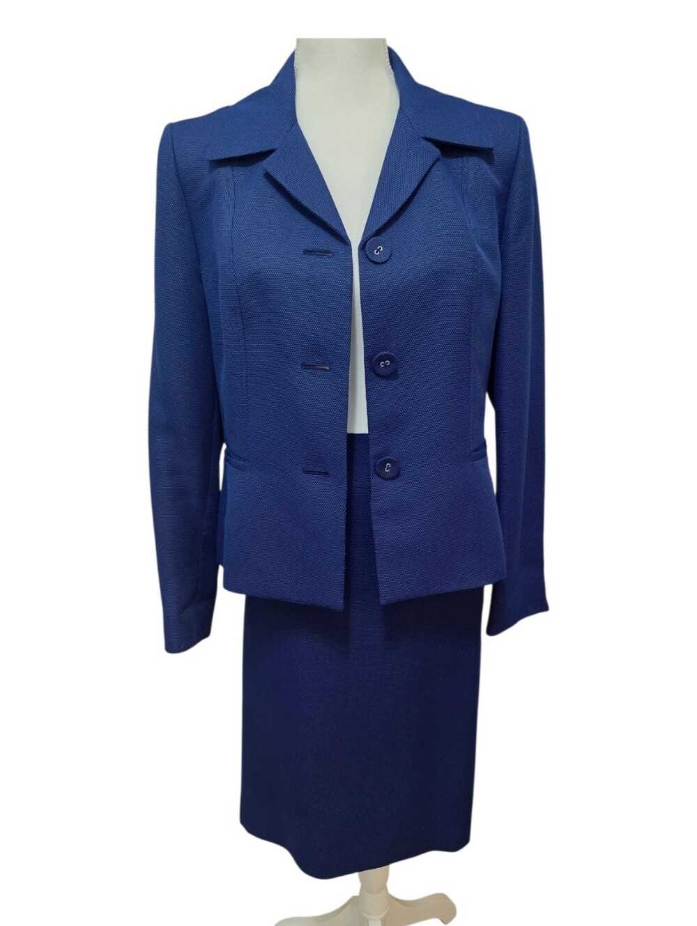 Evan-Picone Women's Navy Blue Skirt Suit Set Size 10 Career Church Business EUC - Picture 4 of 8